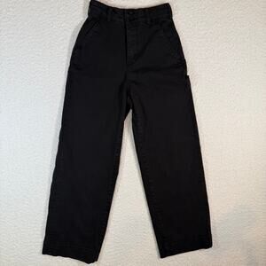 Everlane 4 The Organic Wide-Leg Women Black High-Rise Pants Cotton Eco size 0